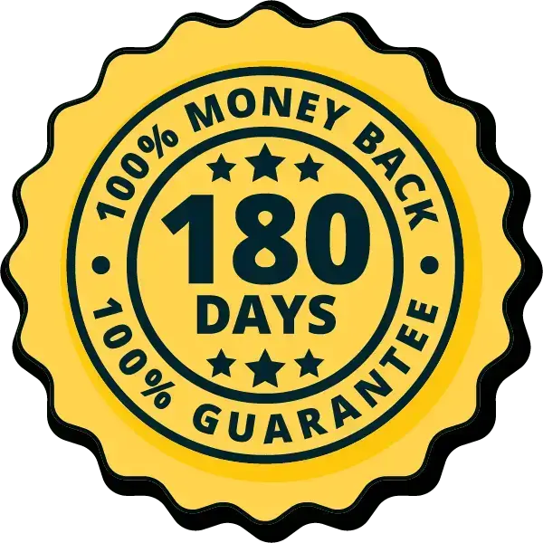 fitspresso-money-back 180-day guarantee seal